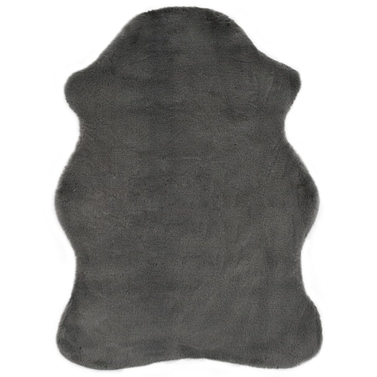 vidaXL Rug 65x95 cm Faux Rabbit Pelt Dark Grey