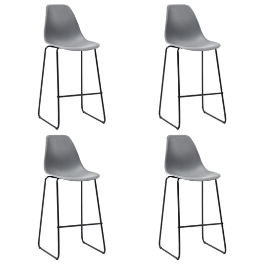 vidaXL Bar Chairs 4 pcs Grey Plastic