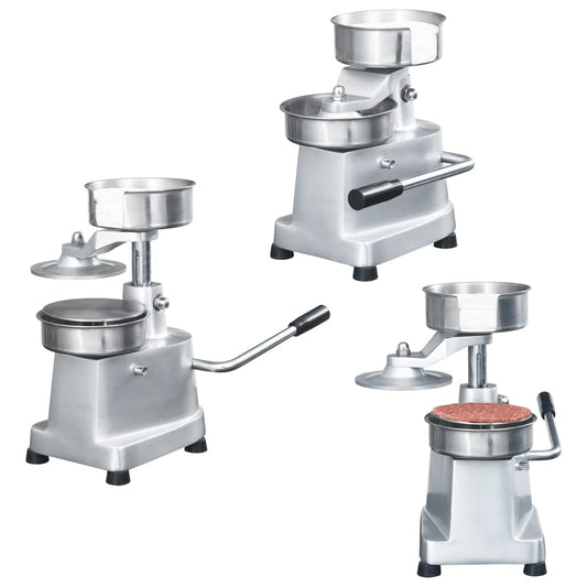vidaXL Hamburger Press Machine with 500 Patty Papers Aluminium 13 cm