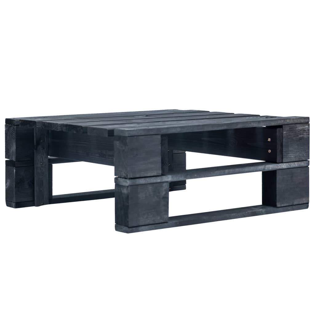 vidaXL Garden Pallet Ottoman Wood Black