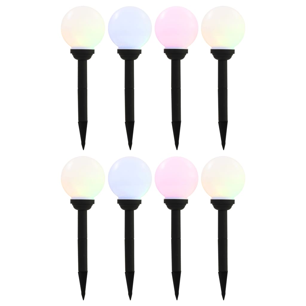 vidaXL Outdoor Solar Lamps 8 pcs LED Spherical 15 cm RGB