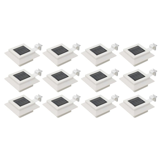 vidaXL Outdoor Solar Lamps 12 pcs LED Square 12 cm White