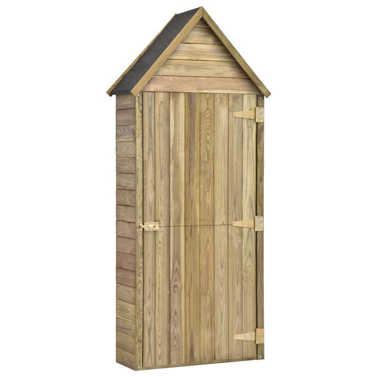 vidaXL Garden Tool Shed with Door 69.5x32x178 cm Impregnated Pinewood