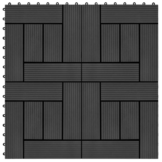 vidaXL 22 pcs Decking Tiles 30x30 cm 2 sqm WPC Black