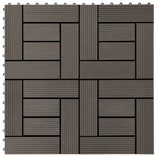 vidaXL 22 pcs Decking Tiles 30x30 cm 2 sqm WPC Dark Brown
