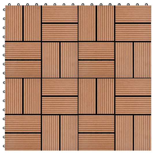 vidaXL 22 pcs Decking Tiles 30x30 cm 2 sqm WPC Brown