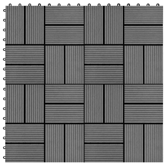 vidaXL 22 pcs Decking Tiles 30x30 cm 2 sqm WPC Grey