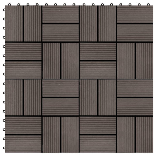 vidaXL 22 pcs Decking Tiles 30x30 cm 2 sqm WPC Dark Brown