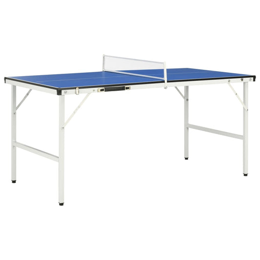 vidaXL 5 Feet Ping Pong Table with Net 152x76x66 cm Blue