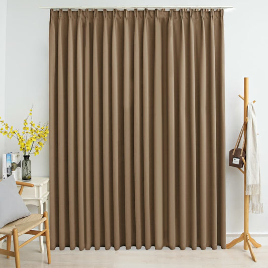 vidaXL Blackout Curtain with Hooks Taupe 290x245 cm