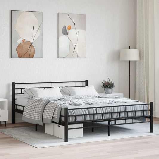 vidaXL Bed Frame Black Steel 160x200 cm