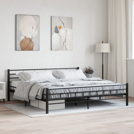 vidaXL Bed Frame Black Steel 200x200 cm