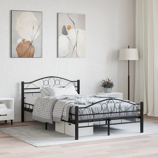 vidaXL Bed Frame Black Steel 120x200 cm