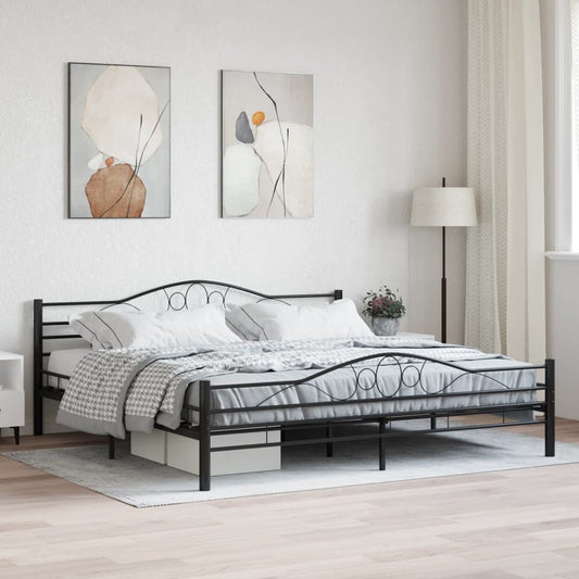 vidaXL Bed Frame Black Steel 200x200 cm