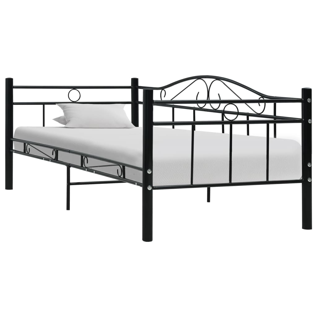 vidaXL Bed Frame Black Metal 90x200 cm