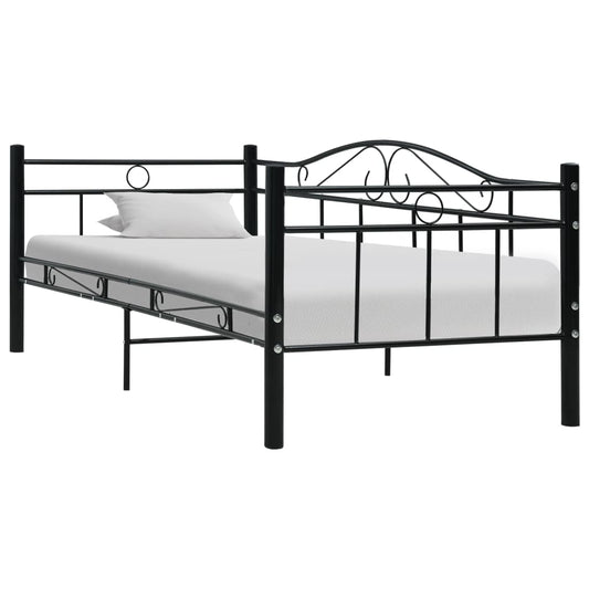 vidaXL Bed Frame Black Metal 90x200 cm