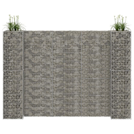 vidaXL H-Shaped Gabion Planter Steel Wire 260x40x200 cm