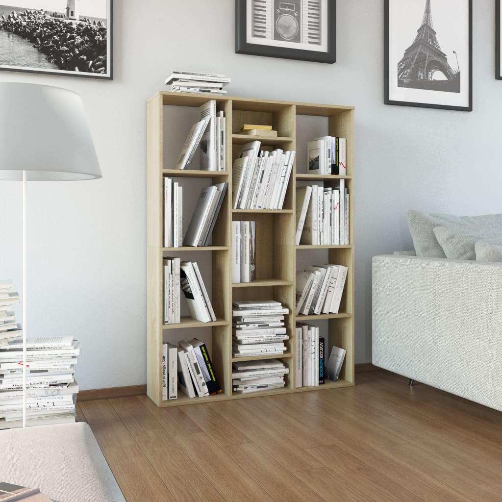 vidaXL Room Divider/Book Cabinet Sonoma Oak 100x24x140 cm Engineered Wood