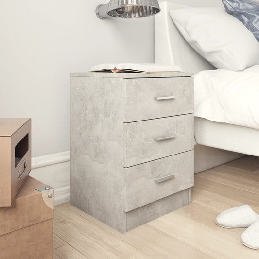 vidaXL Bedside Cabinets 2 pcs Concrete Grey 38x35x56 cm Engineered Wood