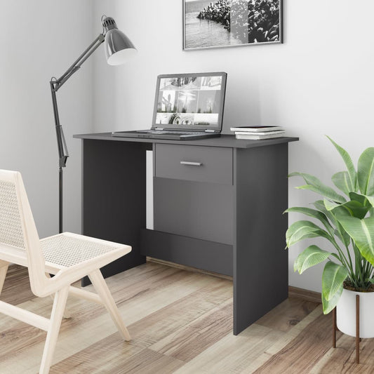 vidaXL Desk Grey 100x50x76 cm Engineered Wood