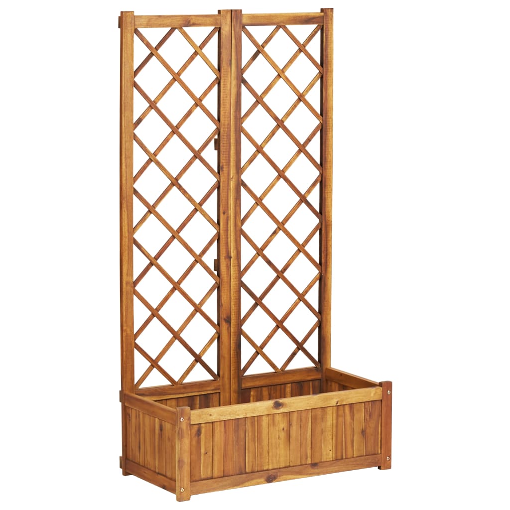 vidaXL Raised Bed with Trellis 80x38x150 cm Solid Acacia Wood