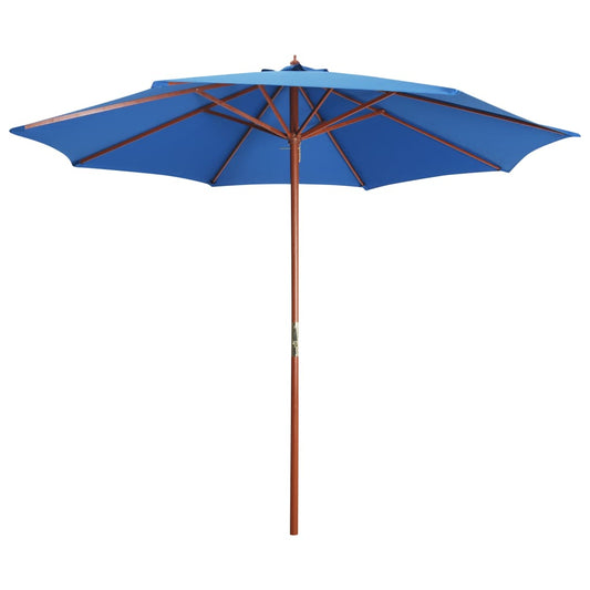 vidaXL Parasol with Wooden Pole 300x258 cm Blue