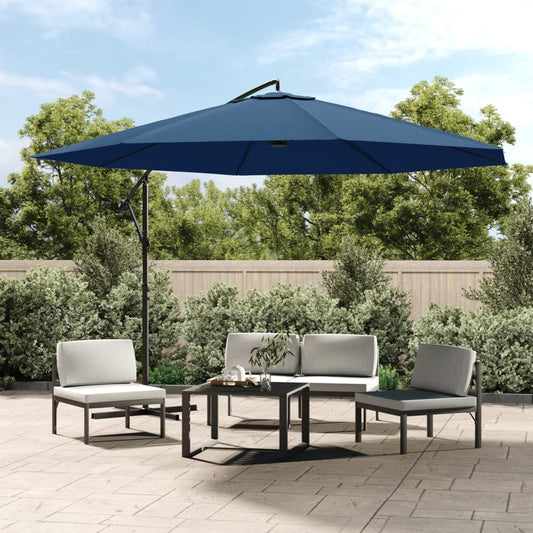 vidaXL Cantilever Umbrella with Aluminium Pole 350 cm Blue