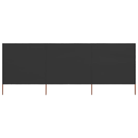 vidaXL 3-panel Wind Screen Fabric 400x80 cm Anthracite
