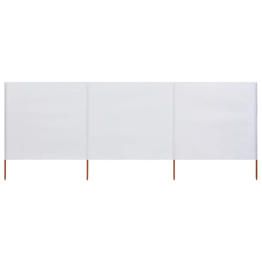 vidaXL 3-panel Wind Screen Fabric 400x160 cm Sand White