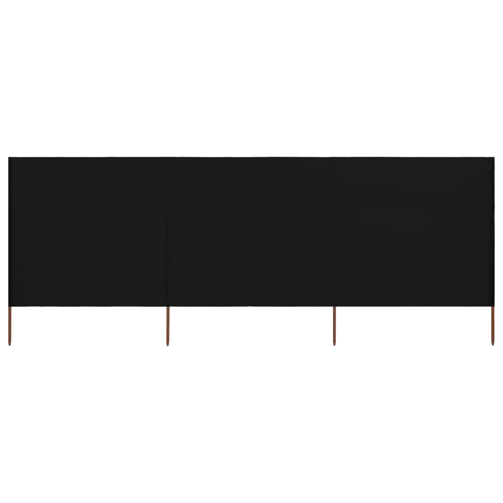 vidaXL 3-panel Wind Screen Fabric 400x160 cm Black