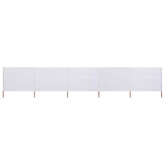 vidaXL 5-panel Wind Screen Fabric 600x80 cm Sand White