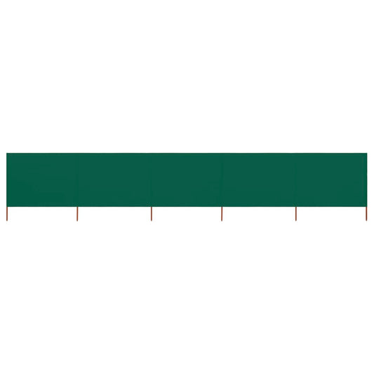 vidaXL 5-panel Wind Screen Fabric 600x80 cm Green
