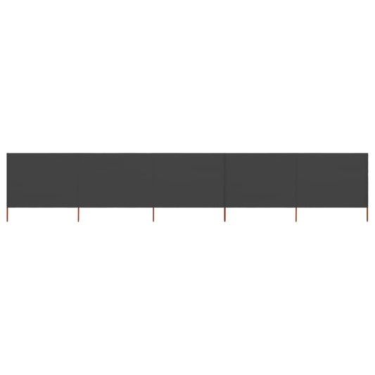 vidaXL 5-panel Wind Screen Fabric 600x80 cm Anthracite