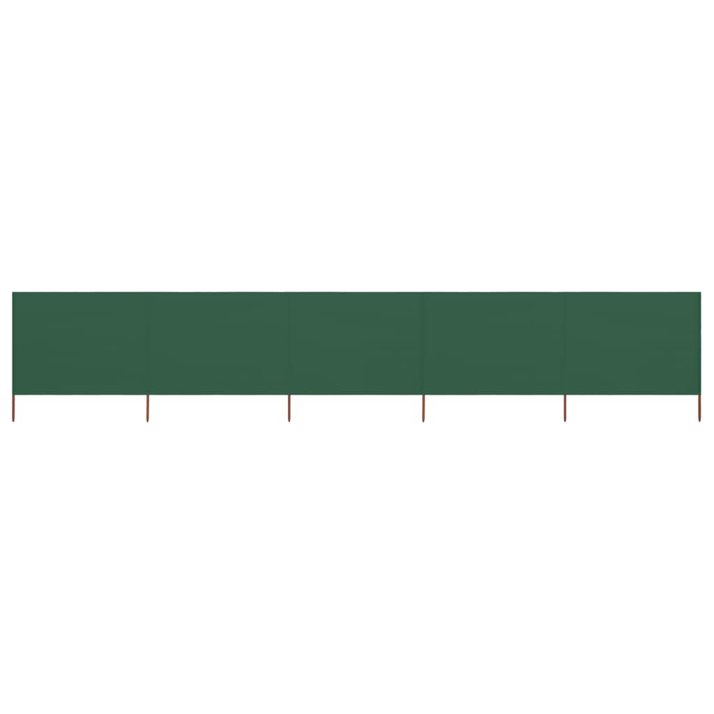 vidaXL 5-panel Wind Screen Fabric 600x120 cm Green