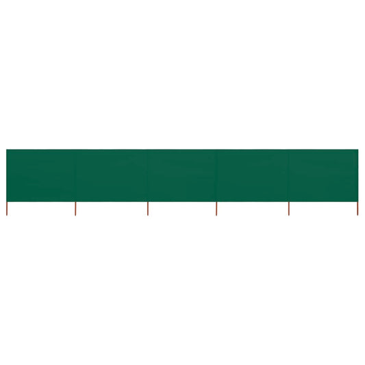 vidaXL 5-panel Wind Screen Fabric 600x120 cm Green