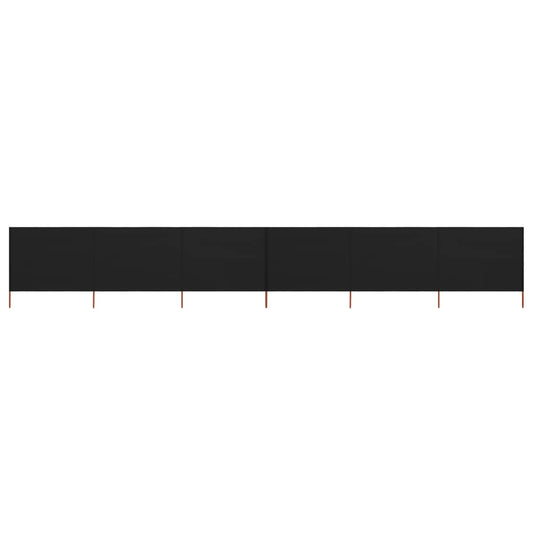 vidaXL 6-panel Wind Screen Fabric 800x120 cm Black