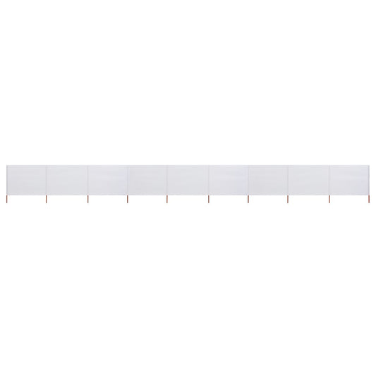 vidaXL 9-panel Wind Screen Fabric 1200x120 cm Sand White