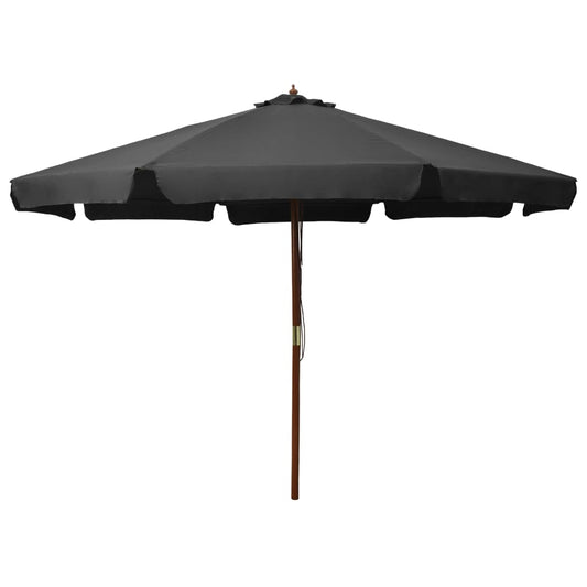 vidaXL Outdoor Parasol with Wooden Pole 330 cm Anthracite