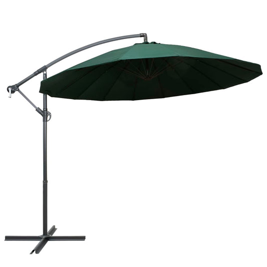 vidaXL Hanging Parasol Green 3 m Aluminium Pole