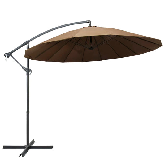 vidaXL Hanging Parasol Taupe 3 m Aluminium Pole