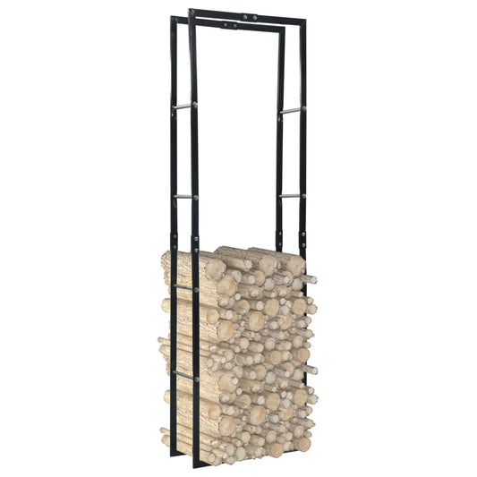 vidaXL Firewood Rack Black 60x25x200 cm Steel
