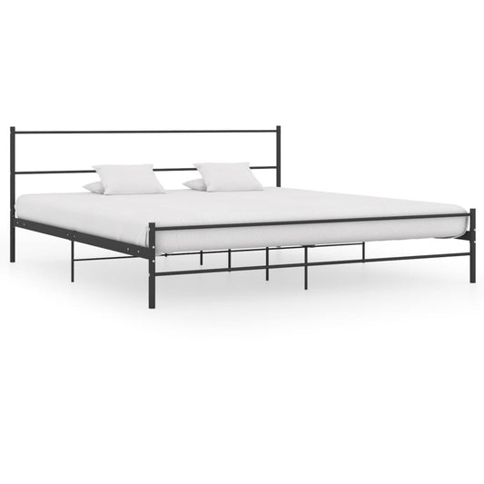 vidaXL Bed Frame Black Metal 6FT Super King 180x200 cm