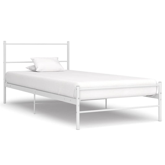 vidaXL Bed Frame White Metal 100x200 cm