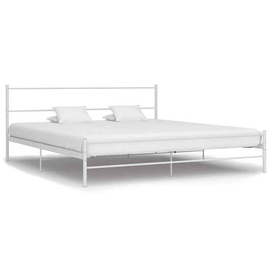 vidaXL Bed Frame White Metal 200x200 cm