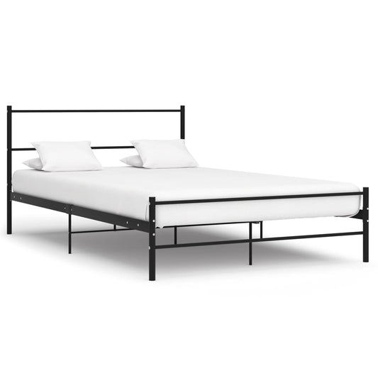 vidaXL Bed Frame Black Metal 160x200 cm