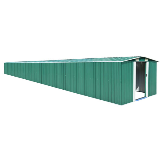 vidaXL Garden Shed Green 257x990x181 cm Galvanised steel