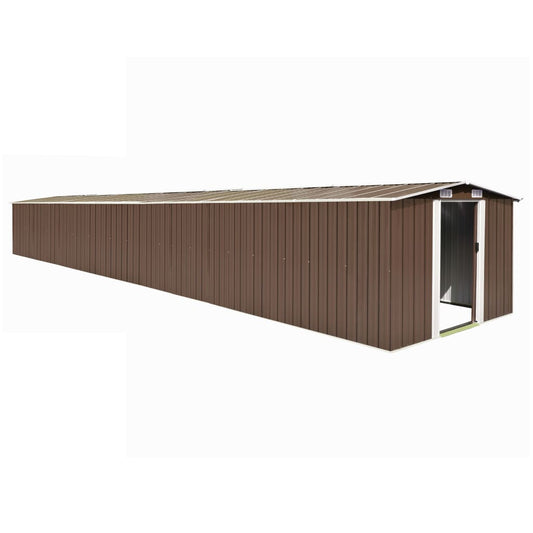 vidaXL Garden Shed Brown 257x990x181 cm Galvanised steel