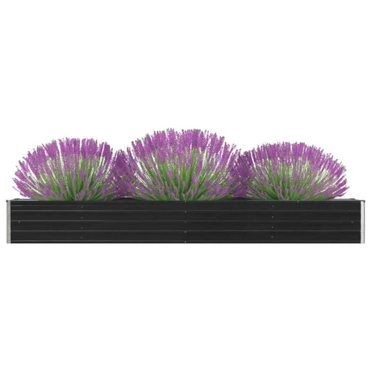 vidaXL Garden Raised Bed Galvanised Steel 320x40x45 cm Anthracite