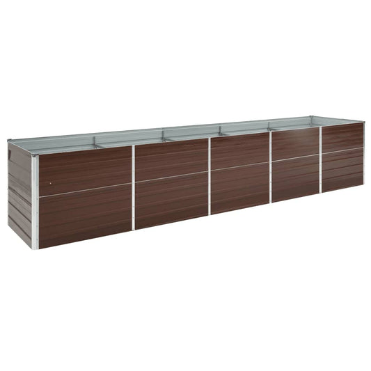 vidaXL Garden Raised Bed Galvanised Steel 400x80x77 cm Brown