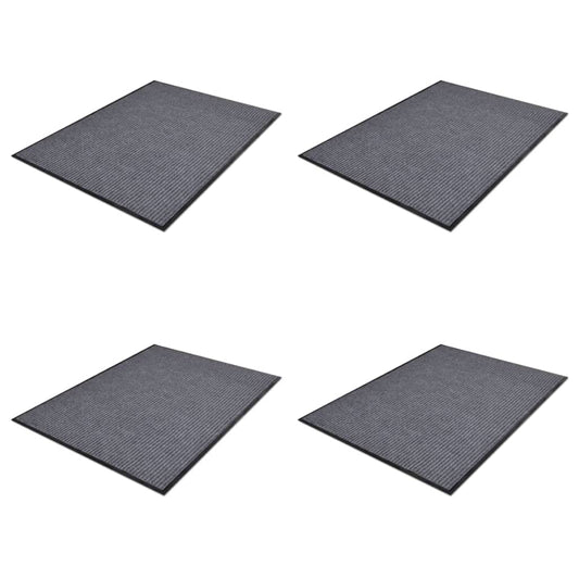 vidaXL PVC Door Mats 4 pcs Grey 90x60 cm